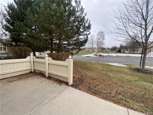 view of yard with fence