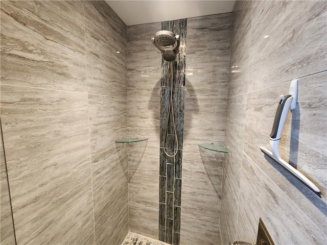 room details with a tile shower