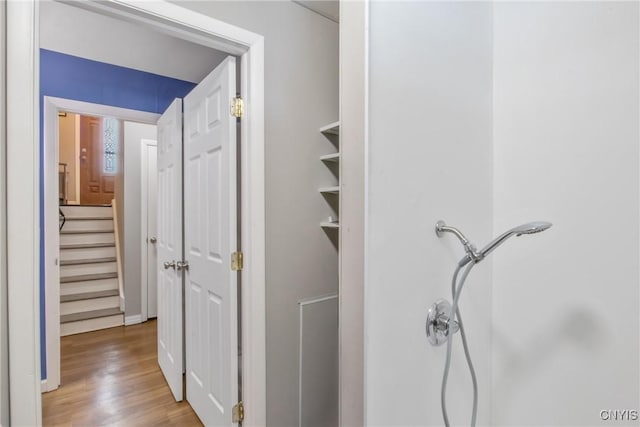 bathroom with wood finished floors