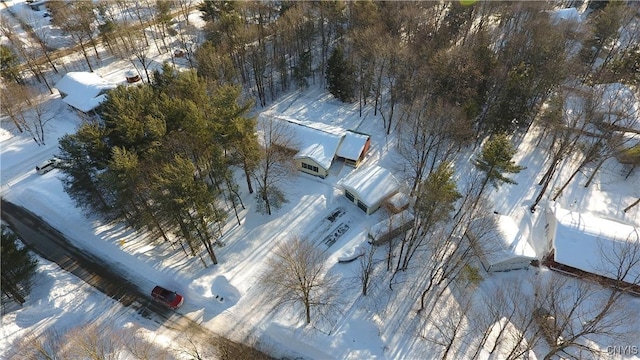 view of snowy aerial view