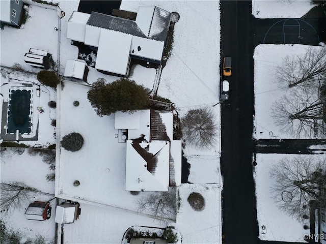 view of snowy aerial view