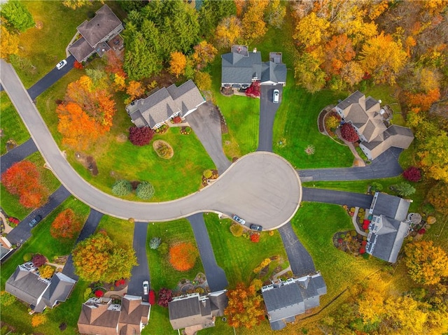 aerial view with a residential view