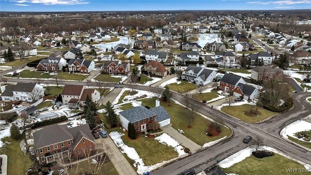 drone / aerial view with a residential view