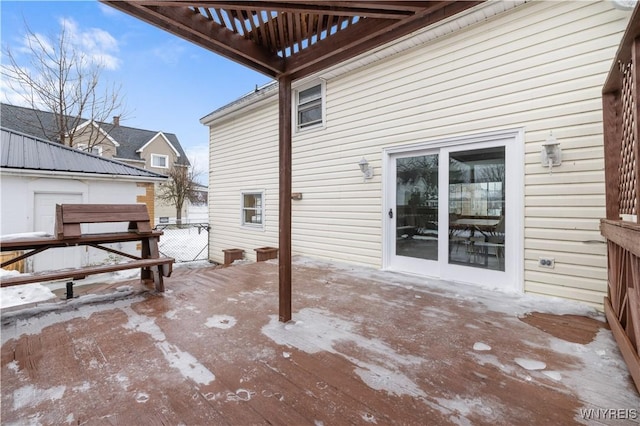 view of patio with a pergola