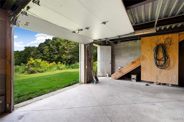 view of garage