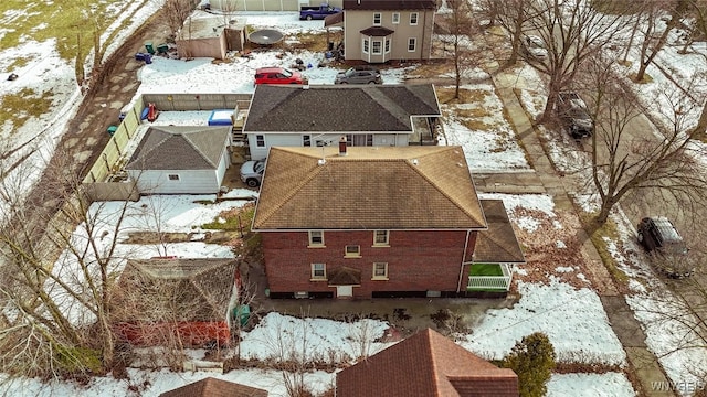 view of snowy aerial view