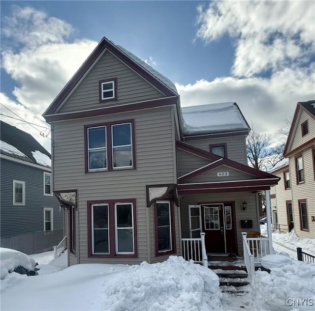 traditional home with covered porch