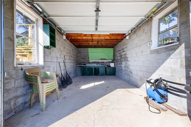 view of garage