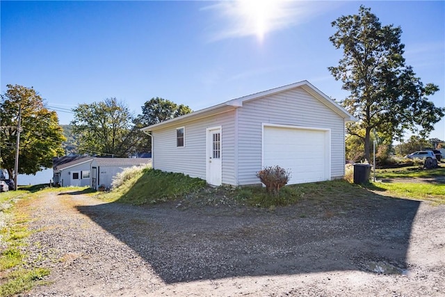 detached garage with driveway