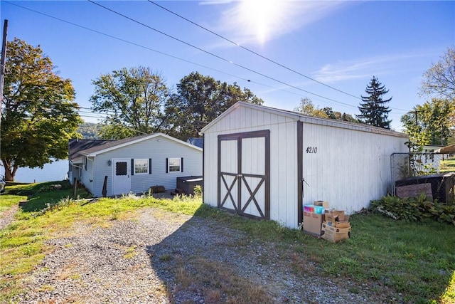 view of shed