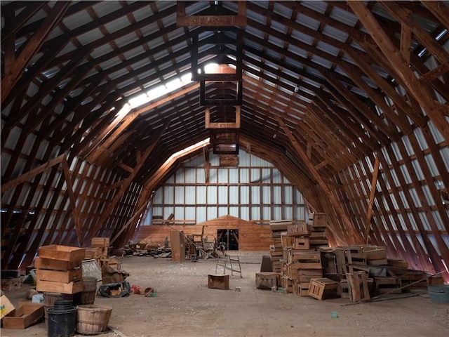 view of unfinished attic