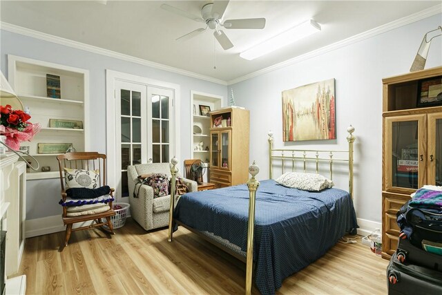 2956 Saint Paul Blvd, Irondequoit, NY 14617 - bedroom featuring a ceiling fan, crown molding, baseboards, and wood finished floors