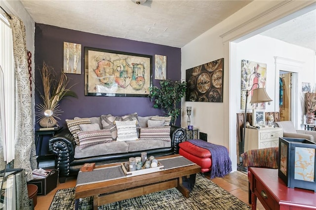 living room with wood finished floors