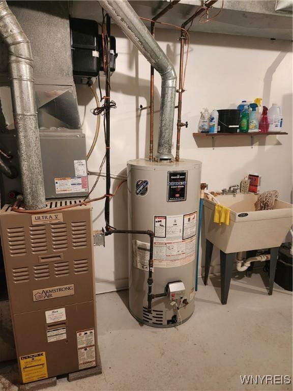 utilities featuring gas water heater