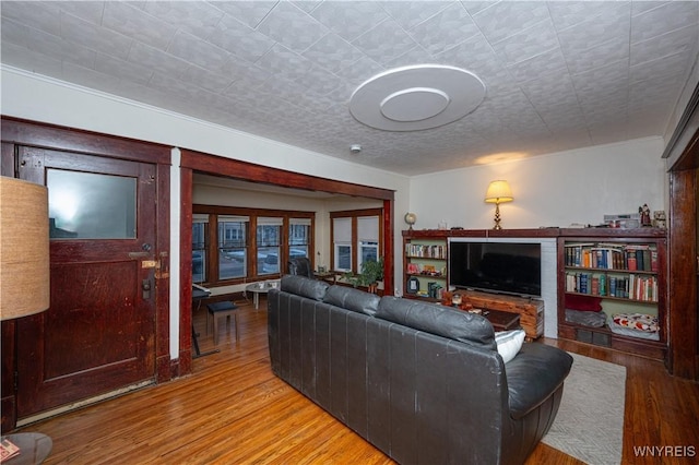 living room with light wood-style flooring