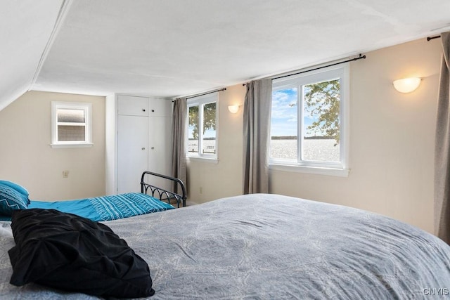 bedroom with multiple windows and a closet