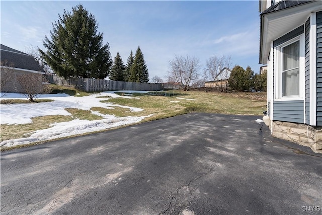 view of yard with a patio and fence