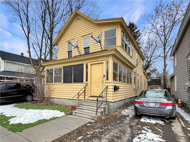 view of front of property featuring entry steps