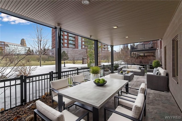 view of patio / terrace featuring outdoor dining space and outdoor lounge area