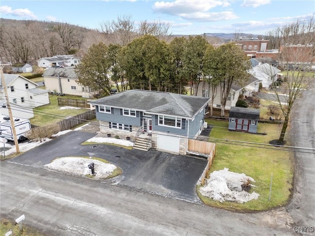 aerial view featuring a residential view