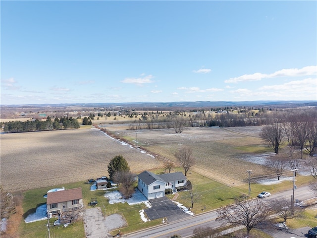 aerial view with a rural view