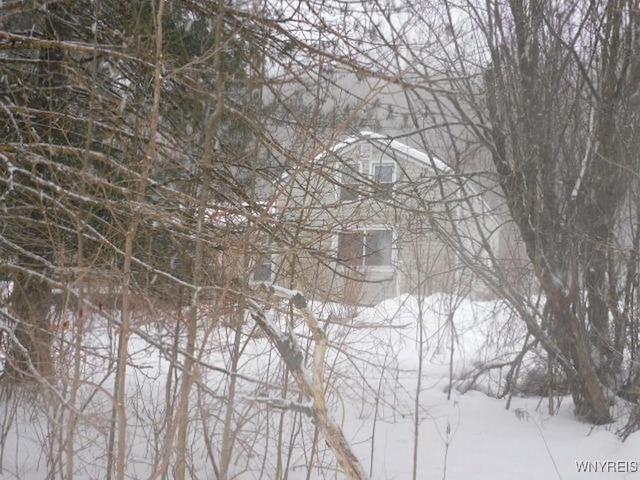 view of snow covered land