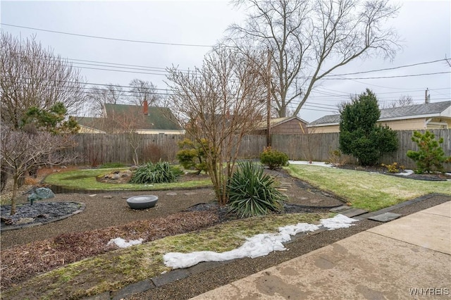 view of yard featuring a fenced backyard