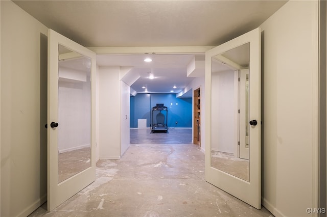 corridor with baseboards