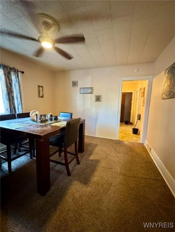 1258 W Ave, Buffalo, NY 14213 - dining area featuring carpet flooring and a ceiling fan