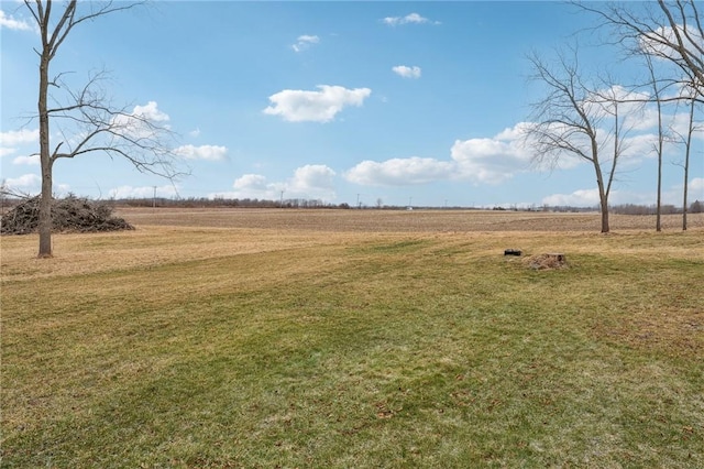 view of yard featuring a rural view