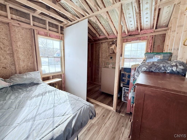 bedroom featuring light wood-type flooring