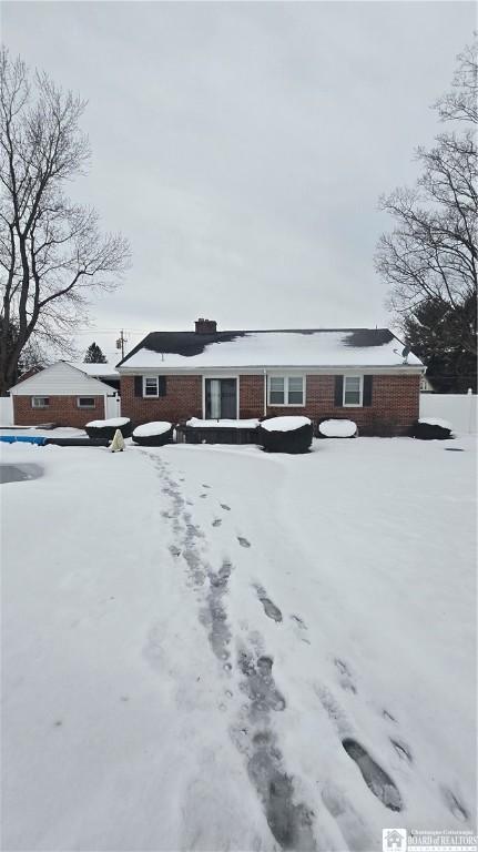 view of single story home