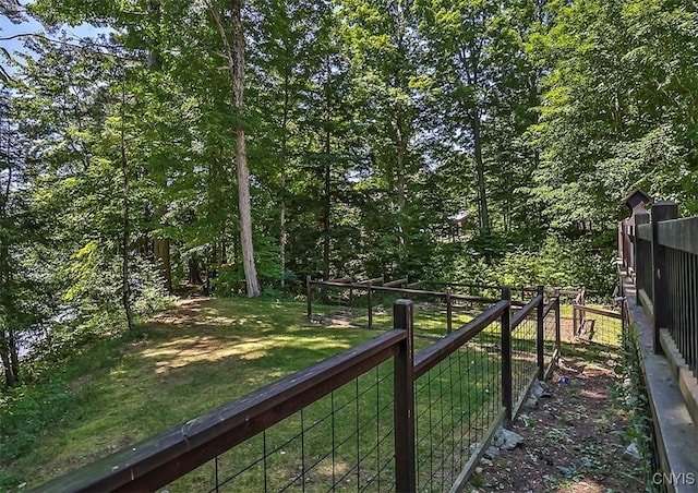 view of yard with fence