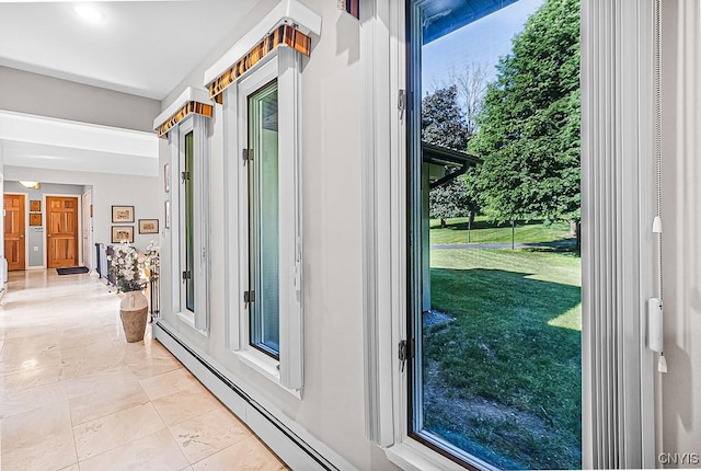 interior space featuring baseboard heating