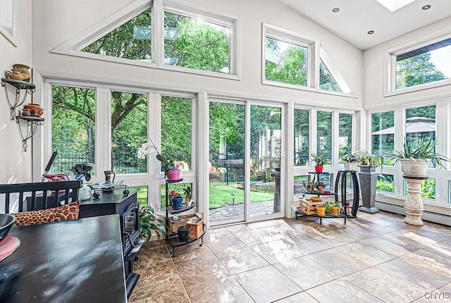 sunroom / solarium with a skylight