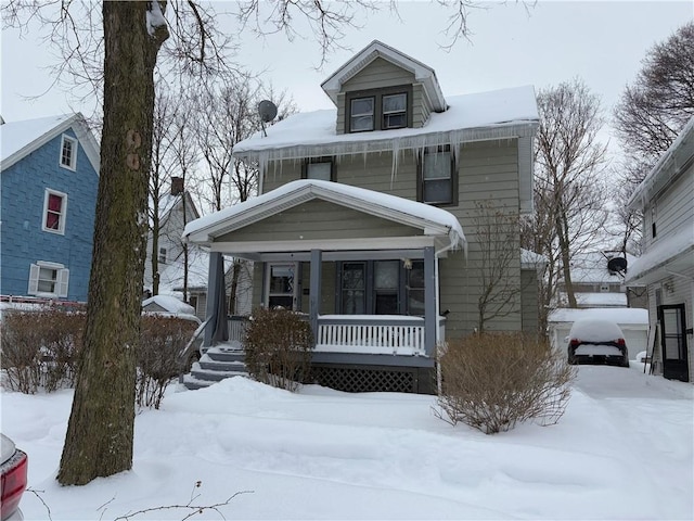 traditional style home with covered porch