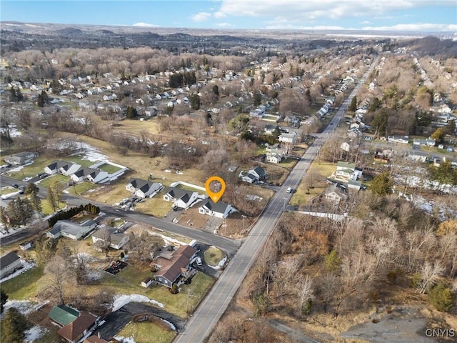 bird's eye view with a residential view