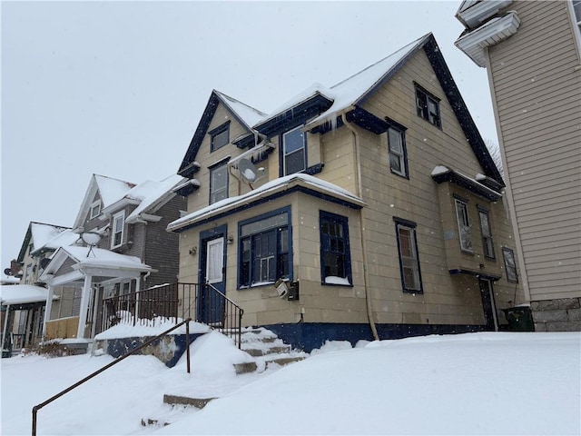 view of snowy exterior