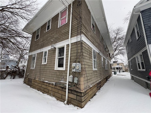 view of snowy exterior