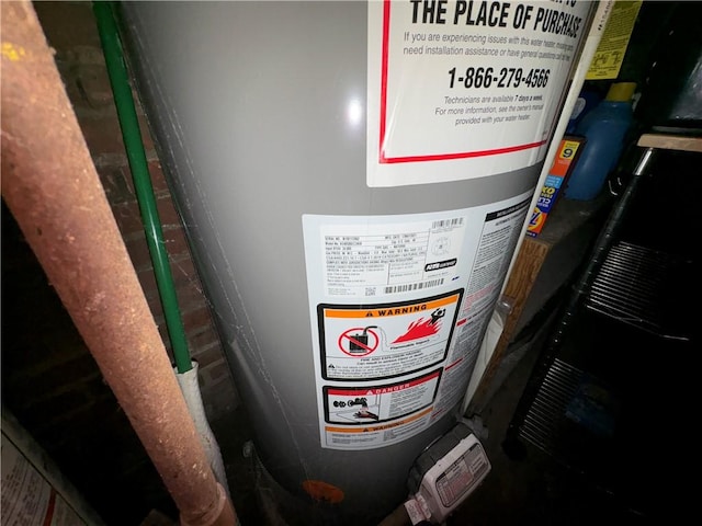 utilities featuring gas water heater