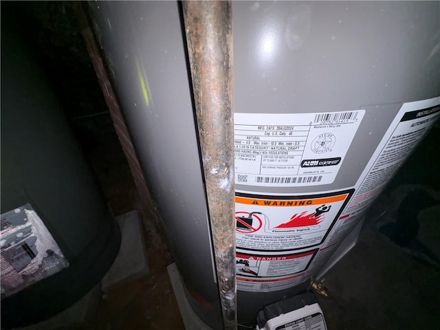 room details with gas water heater