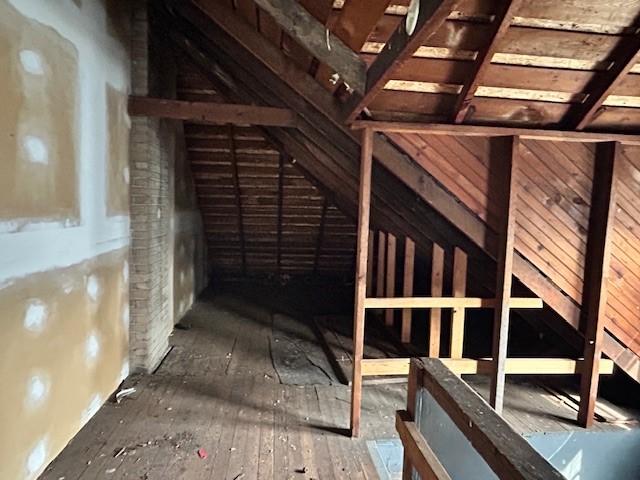 view of unfinished attic