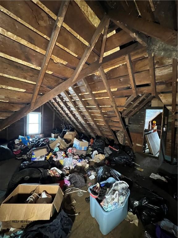 view of unfinished attic