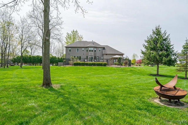 view of yard with fence