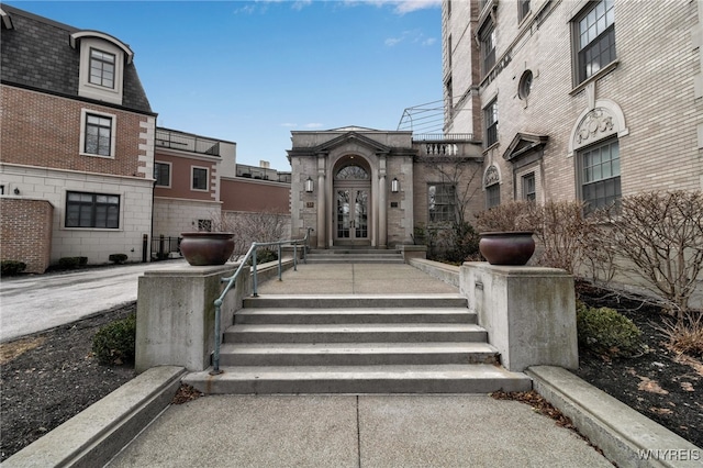 entrance to property with french doors