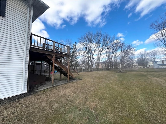 231 E Main St, Waterloo, NY 13165 - view of yard with a wooden deck and stairs
