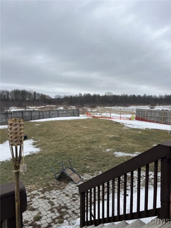 view of yard with fence