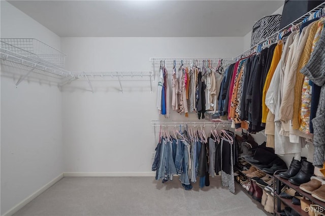 spacious closet with carpet flooring