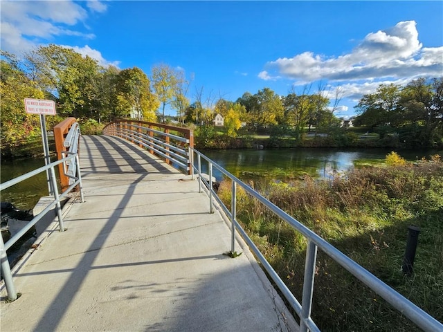 view of property's community with a water view