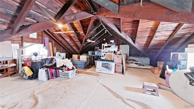 view of unfinished attic